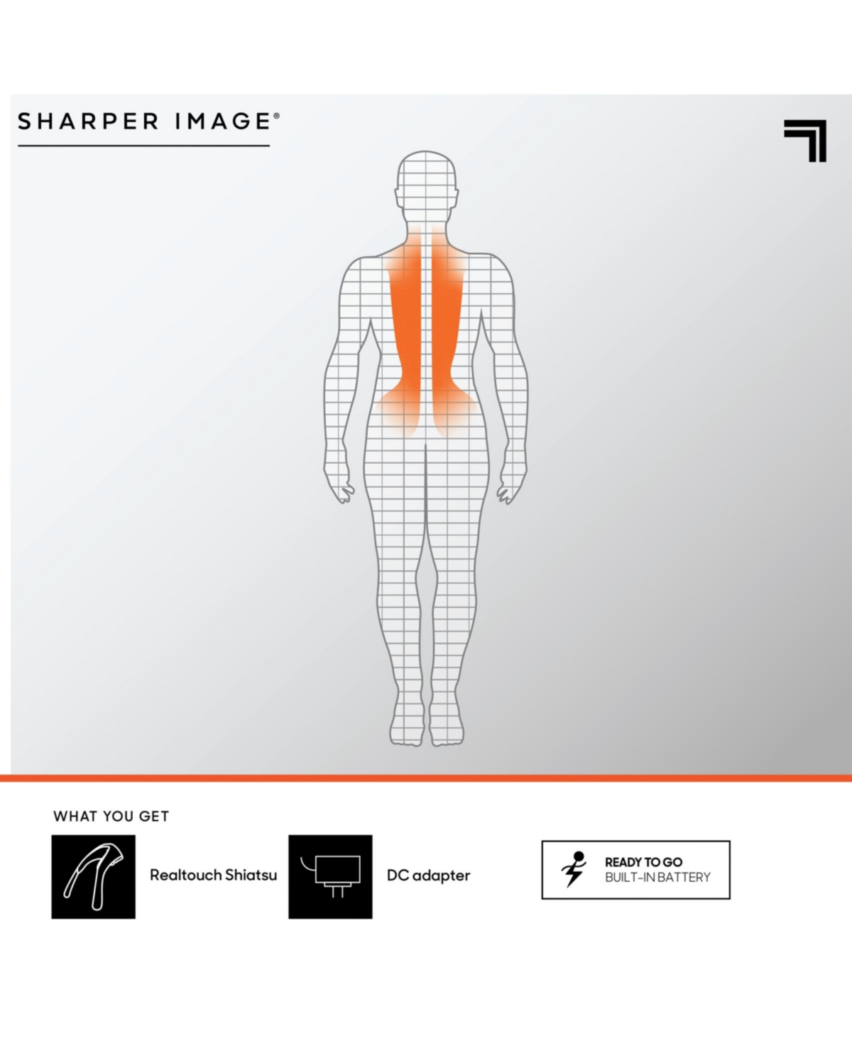 Sharper Image Realtouch Shiatsu Massager, Warming Heat Soothes Sore Muscles, Nodes Feel Like Real Hands, Wireless & Rechargeable