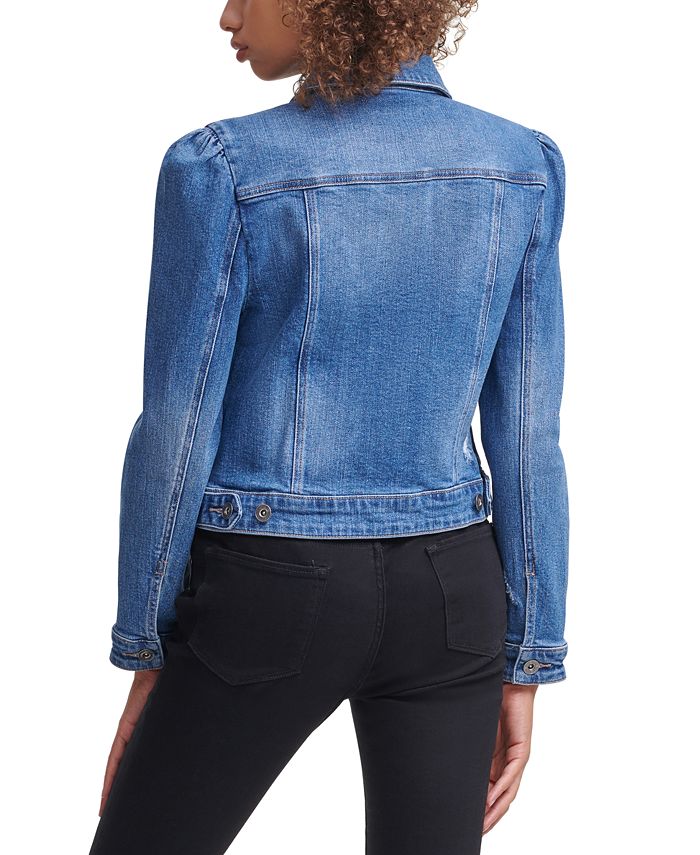 DKNY Jeans Puff-Sleeve Jean Jacket - Macy's
