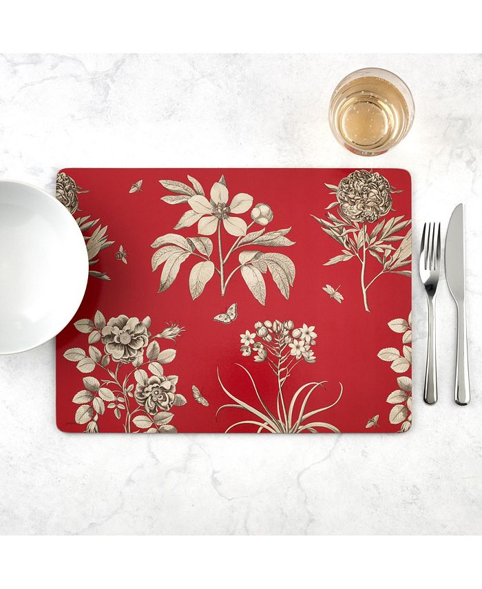 Pimpernel Etchings & Roses Red by Sanderson Placemats, Set of 4 Macy's
