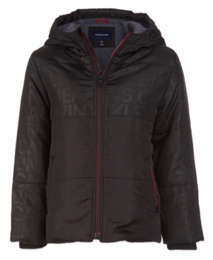 Little Boys All Over Logo Print Puffer Jacket