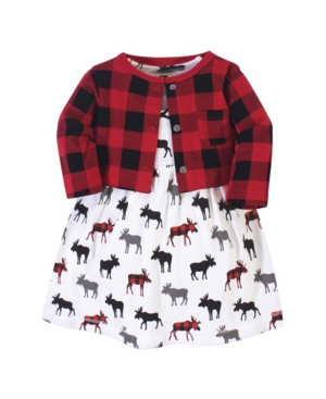Hudson Baby Girl Dress and Cardigan Set