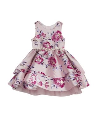 Rare Editions Little Girls Printed Foil Dress - Macy's