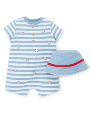 Little Me Baby Boys Baseball Romper and Hat Set 2 Piece