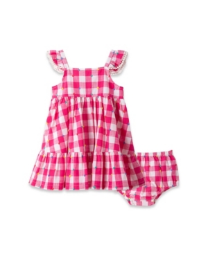 Little Me Kids' Baby Girls Gingham Woven Sundress And Bloomer Set, 2 Piece In Pink