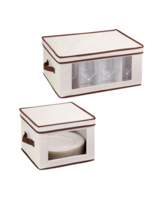 Honey Can Do - 2-Pack Dishware or Closet Window Storage Boxes
