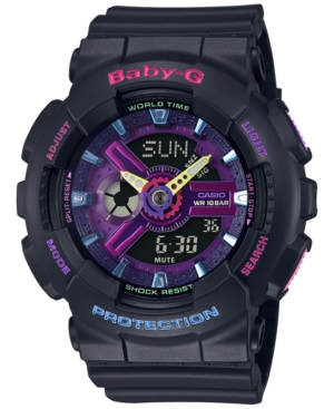Baby-g Women's Analog-Digital Black Resin Strap Watch 433mm