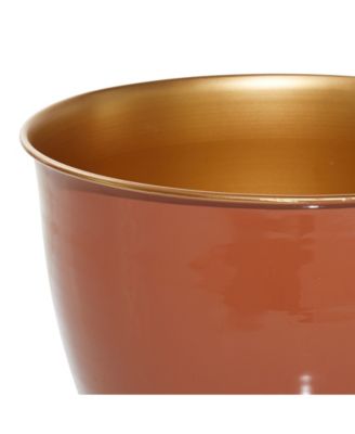 Set of 2 Orange Metal Farmhouse Planter, 9", 12"