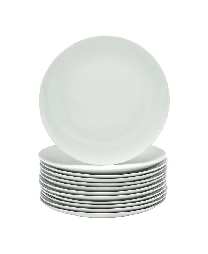 Over and Back - Simply White Coupe Dinner Plates, Set of 12