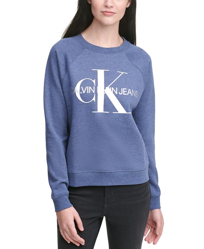 Calvin Klein Jeans Logo Fleece Sweatshirt & Reviews - Tops - Juniors -  Macy's