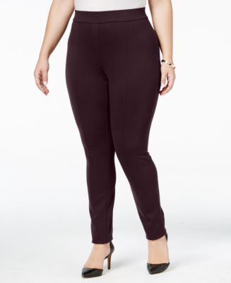 Style & Co Plus Size Seamed Ponté-Knit Leggings, Created for Macy's ...