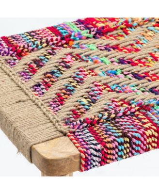 Betsy Colorful Chindi Woven Bench