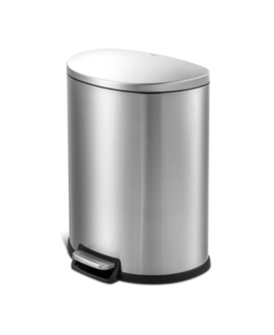 Qualiazero 13.2 Gallon D-shape Step Can In Stainless Steel