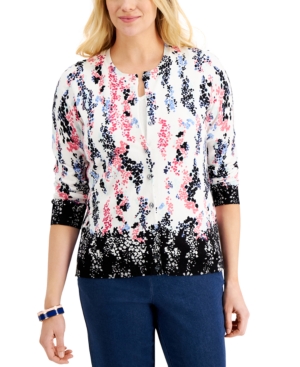 Karen Scott Printed Button-Down Cardigan Created for Macy's