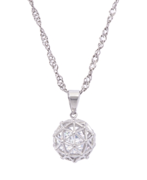 image of Cubic Zirconia Millennial Ball Pendant Necklace 16