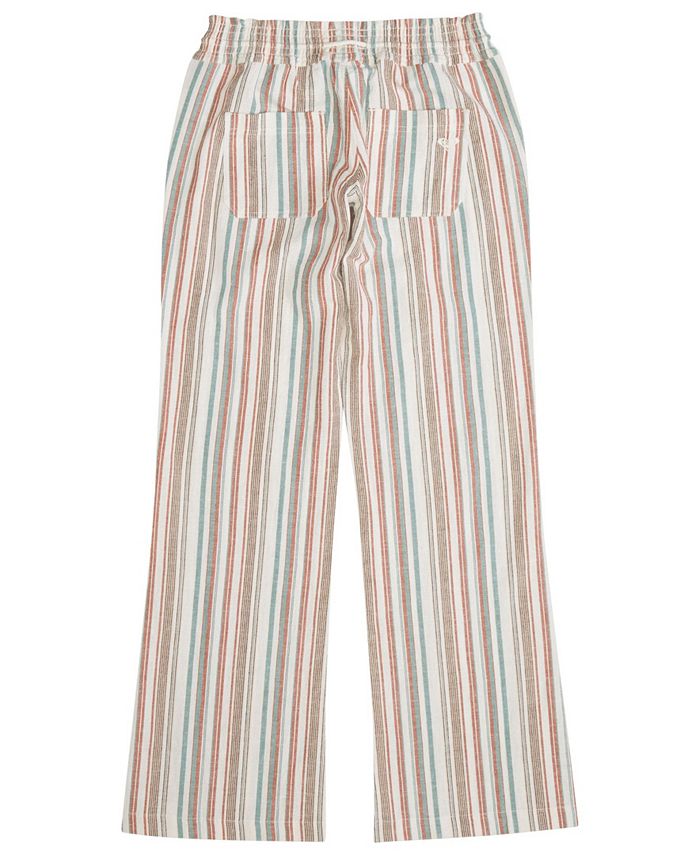Roxy Oceanside Pant – Pantaloni Ragazza In Misto Lino E Viscosa, Vestibilità Easy, Con Logo Ricamato