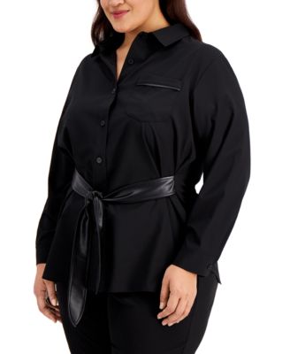 Calvin Klein - Plus Size Belted Shirt