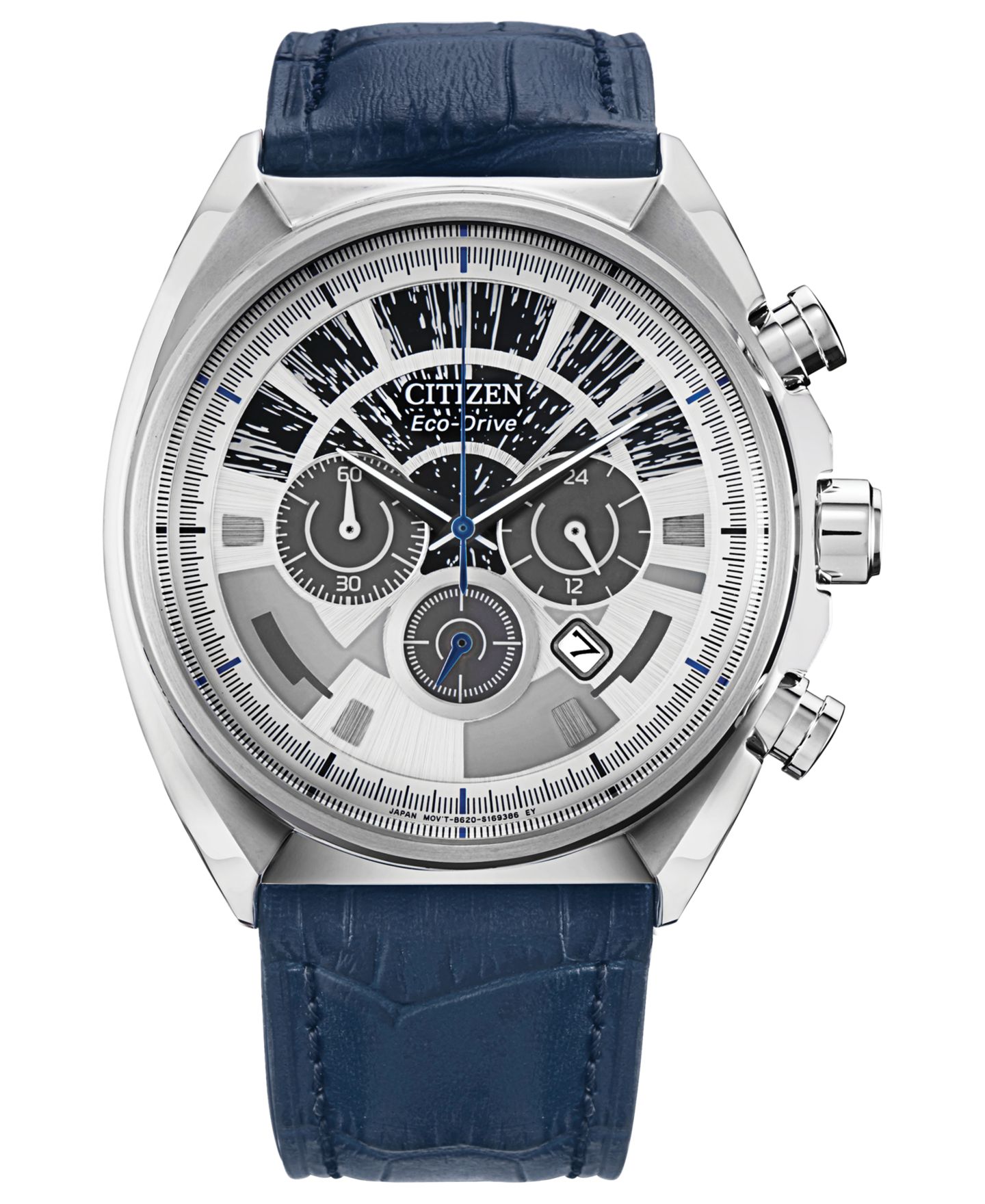 Мужские часы Citizen Millennium Falcon Blue Leather Strap Watch 44mm — фото 1