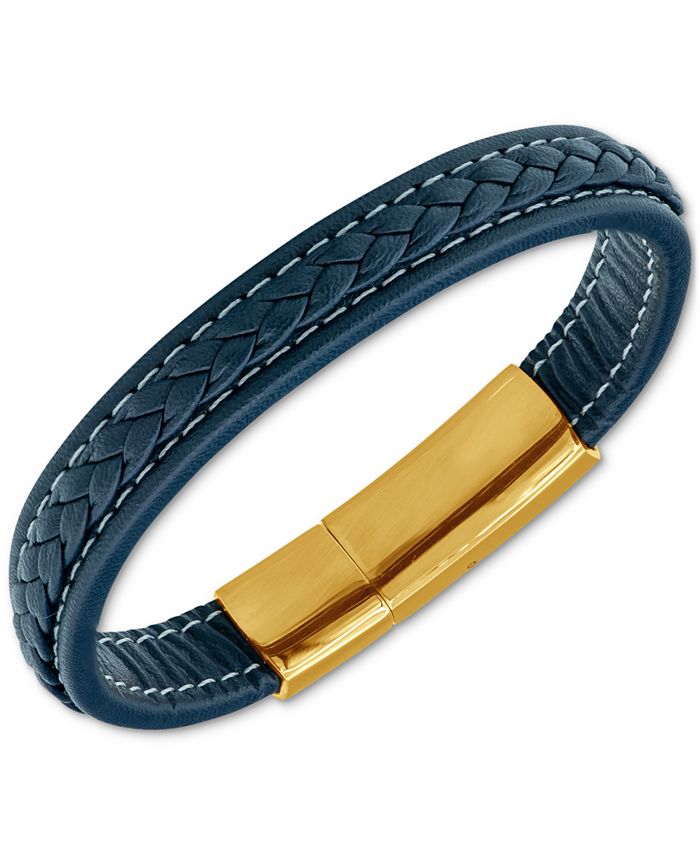 Macy's men's hotsell leather bracelet