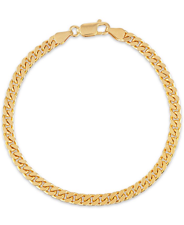 Esquire Men's Jewelry Curb Link Bracelet in 14k Gold-Plated Sterling ...