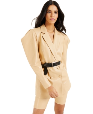 Culpos X Inc Exaggerated-Sleeve Faux-Leather Blazer Created for Macy's