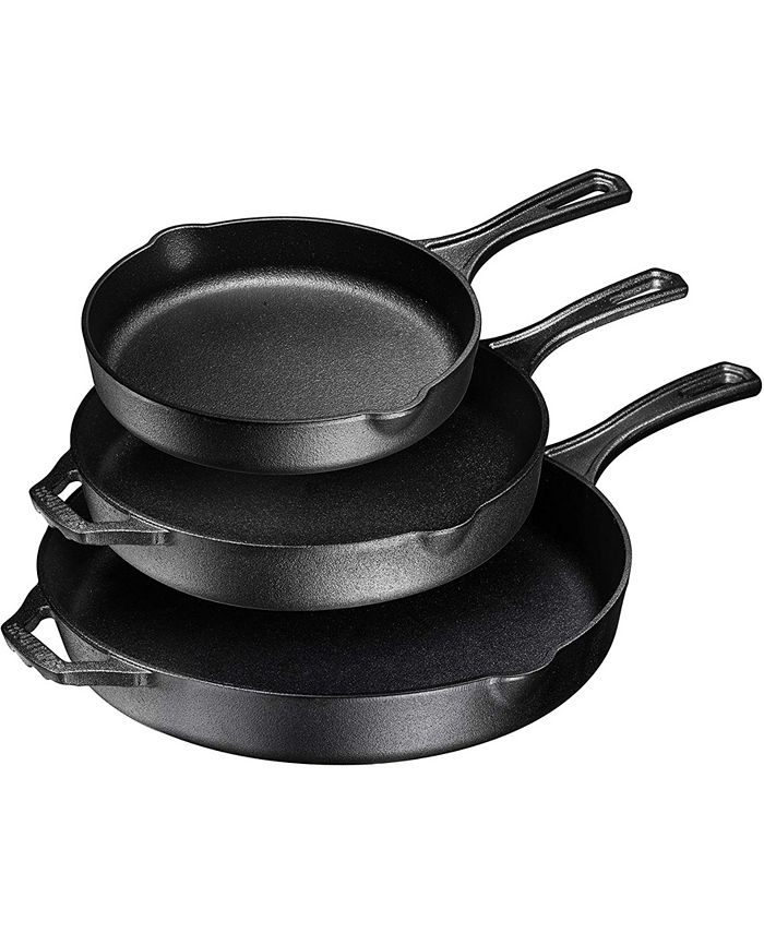 Bruntmor PreSeasoned Cast Iron 3 Piece Skillet Bundle Macy's