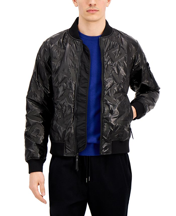 DKNY Men's Embossed Logo Bomber Jacket & Reviews - Coats & Jackets ...