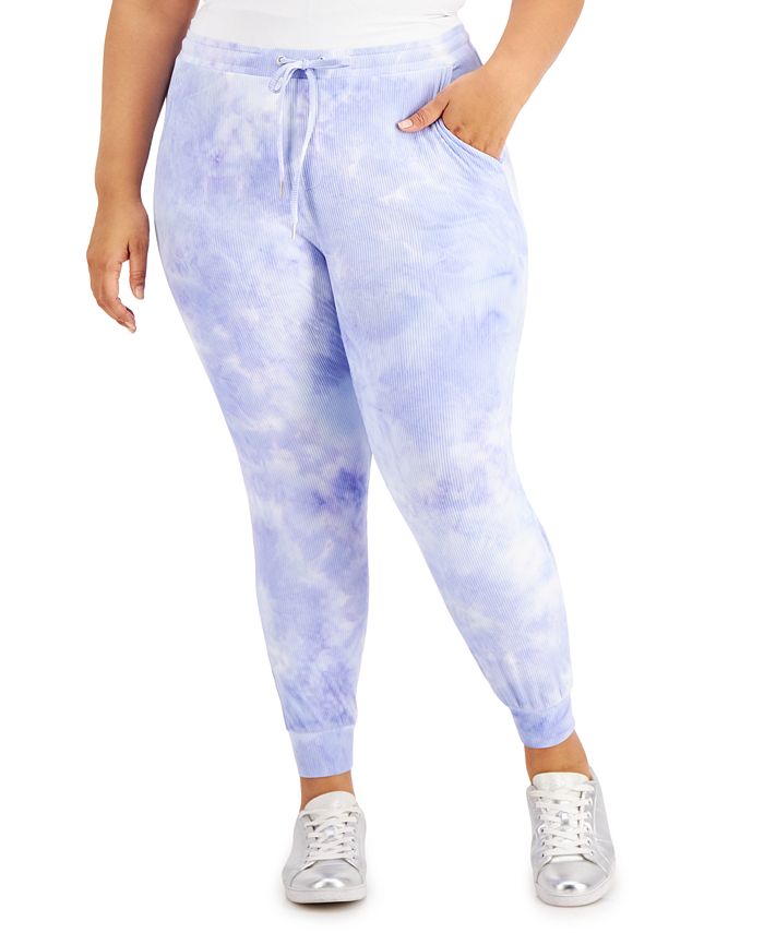 Derek Heart Plus Size TieDyed Ribbed PaperBag Jogger Pants Macy's