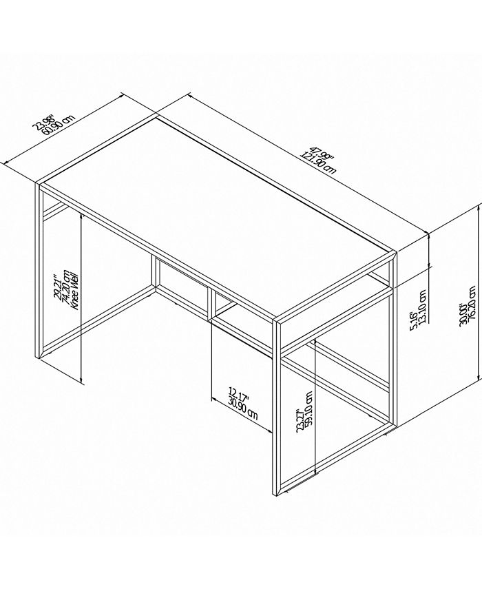 Bush Furniture Anthropology 48W Glass Top Writing Desk Macy's