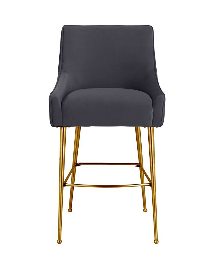 TOV Furniture Beatrix Pleated Velvet Bar Stool Macy's