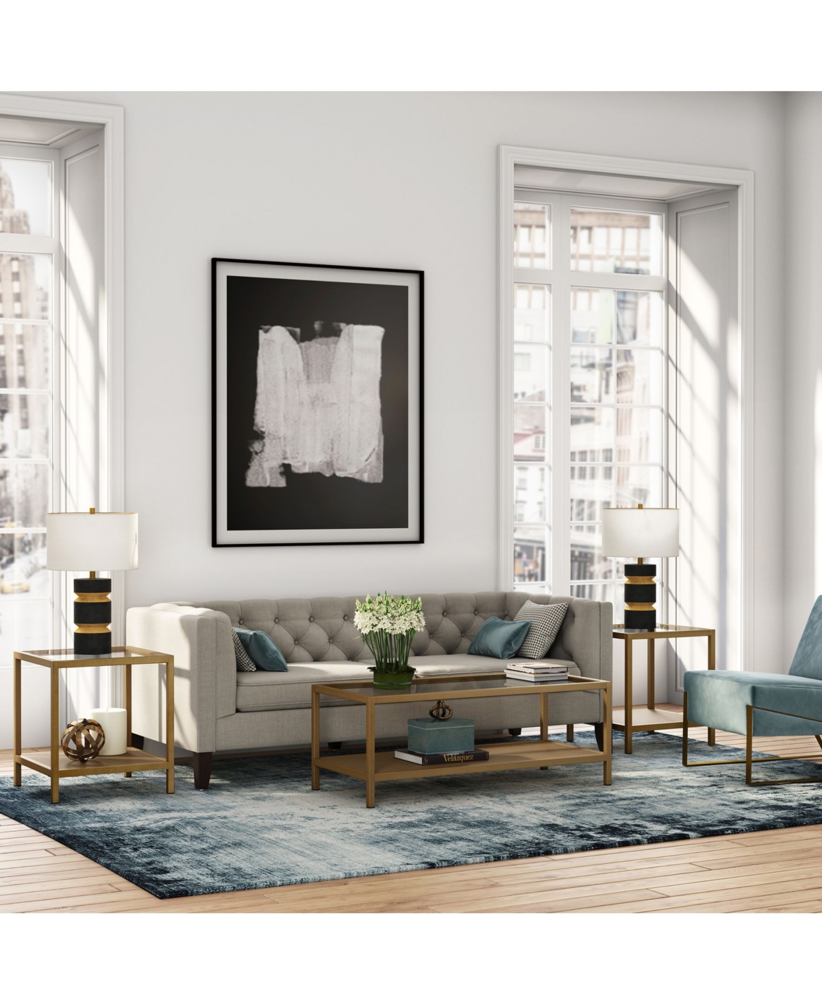 Rigan Coffee Table - Gold-Tone