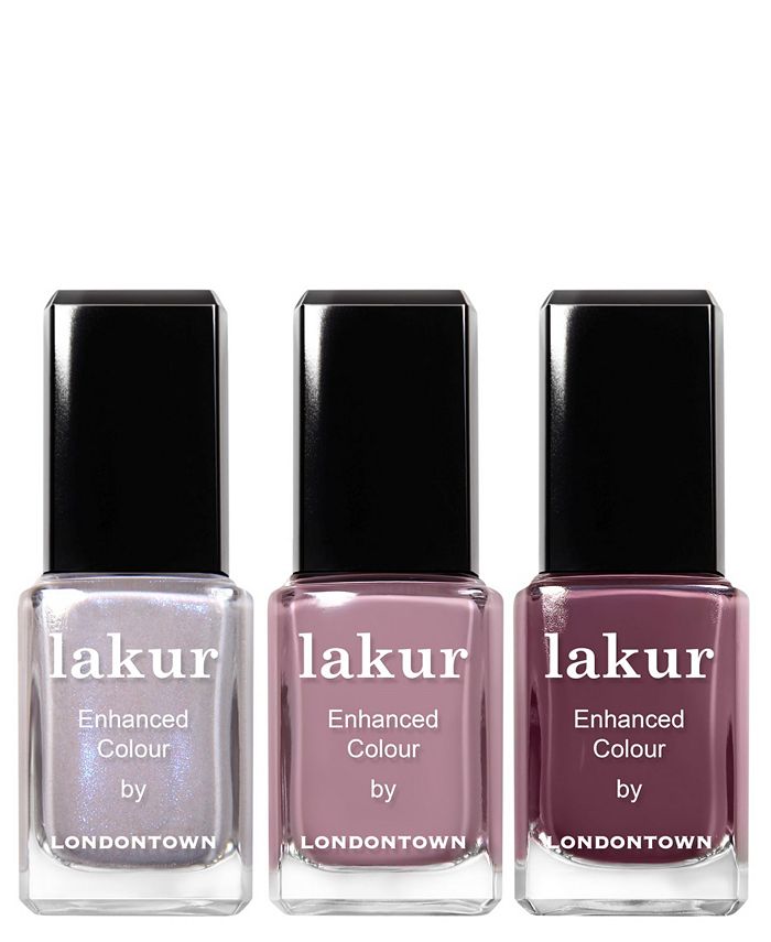 Londontown 3Pc. Royal Plum Lakur Enhanced Colour Nail Polish Set Macy's