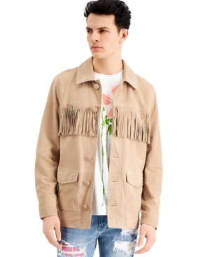 Inc Onyx Men's Fringed Suede Jacket Created for Macy's