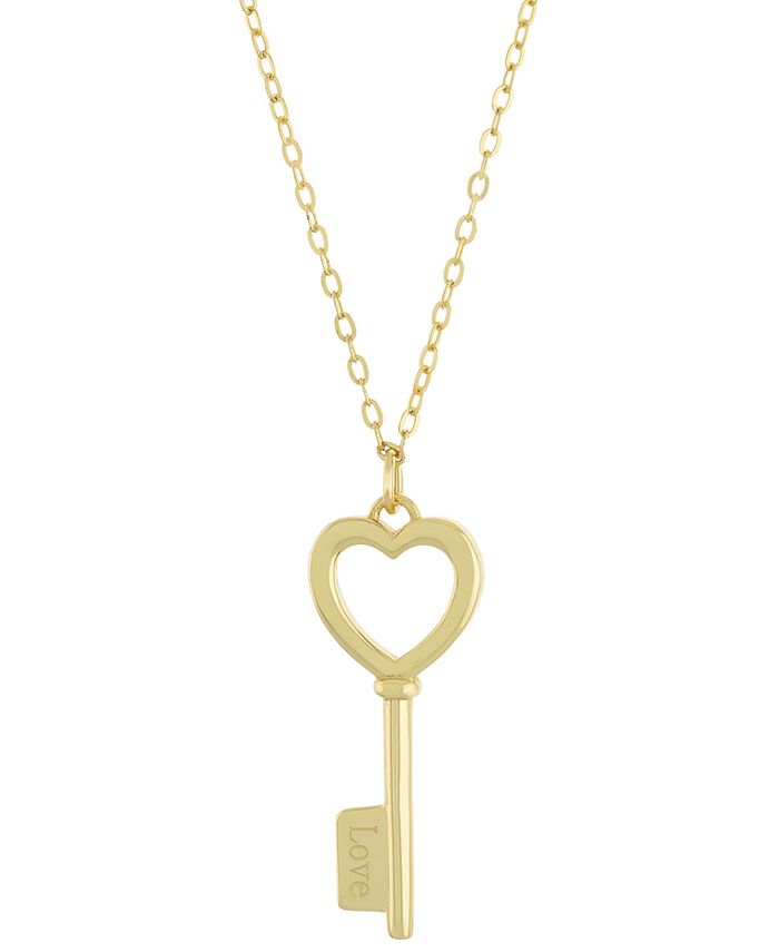 Giani Bernini Heart & Key Pendant Necklace, 16