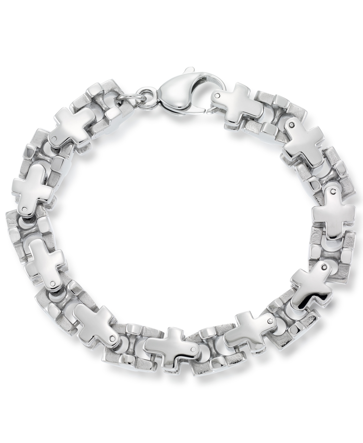 Men's Cross Link Bracelet in Stainless Steel - Stainless Steel