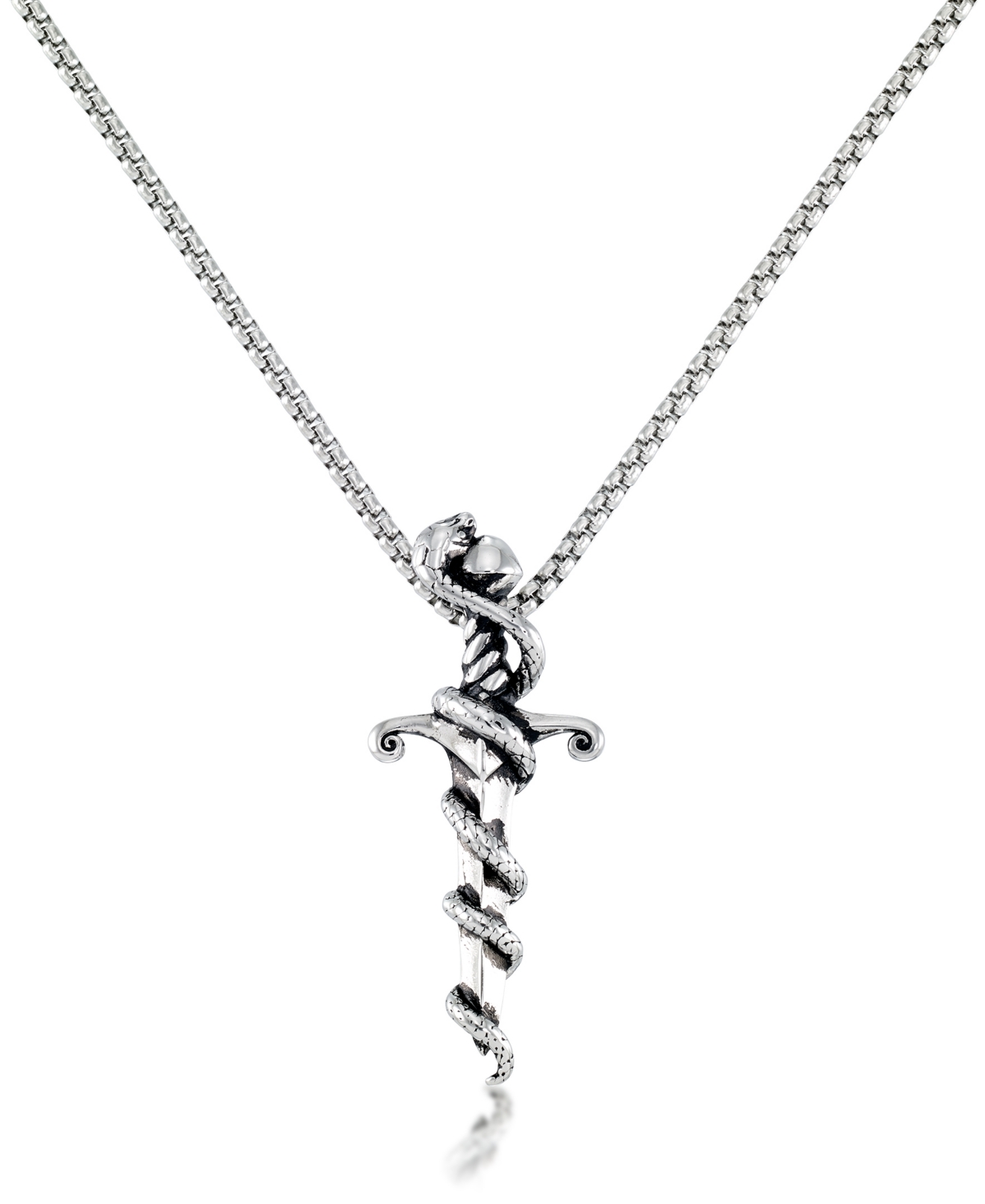 Men's Serpent 24" Pendant Necklace in Stainless Steel - Stainless Steel