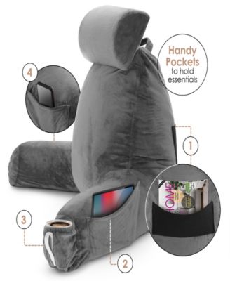 Soft Velour Cover Reading Backrest Pillow Set, Extra Large
