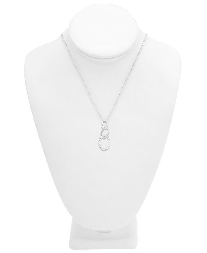 Macy's - Diamond Open Link Drop Pendant Necklace (1/10 ct. t.w.) In Sterling Silver