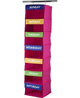 Hanging Rack 7 Shelf Storage Kids Closet Organizer