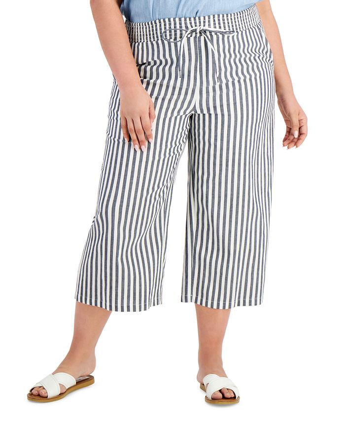 Style & Co Petite Striped Gauze Pants, Created for Macy's - Macy's