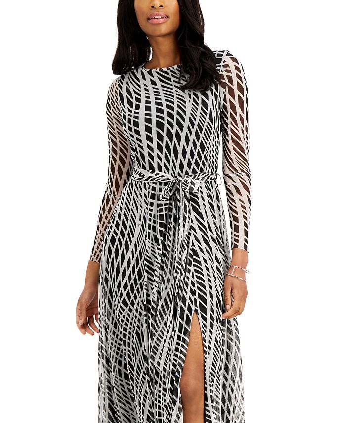Anne Klein Abstract-Print Maxi Dress - Macy's