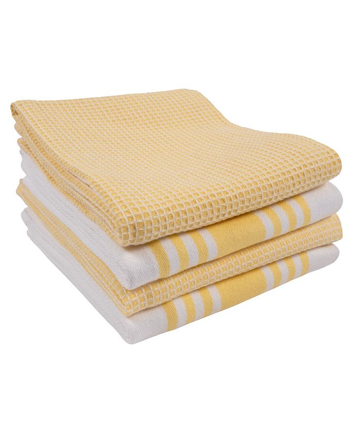 KAF Home Set of 4 Madison Waffle Kitchen Towels