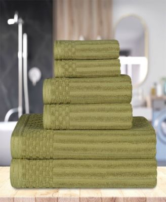 Soho Checkered Border Cotton 6 Piece Towel Set