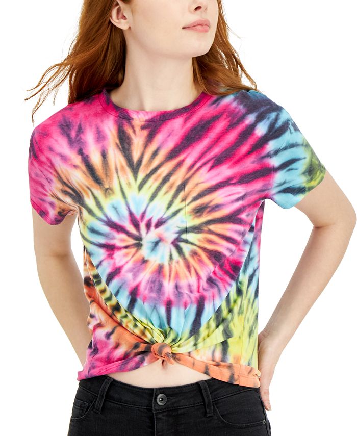Self Esteem Juniors' Tie-Dyed Pocket T-Shirt - Macy's
