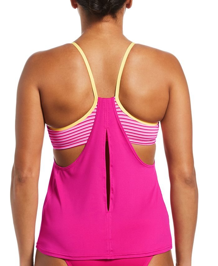 Nike Micro Stripe Layered Tankini Top And Reviews Swimsuits And Cover Ups Women Macys 