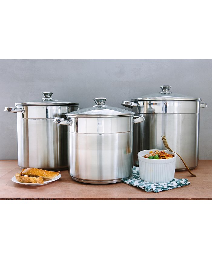 Sedona Kitchen Sedona 3Pc. Stainless Steel Stock Pots with Lids Macy's