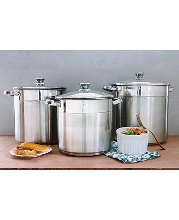 Sedona 3-Pc. Stainless Steel Stock Pots with Lids - Macy's