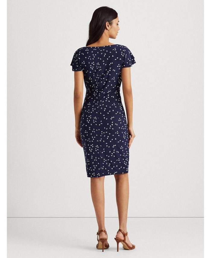 Lauren Ralph Lauren Petite Print Jersey Surplice Dress - Macy's
