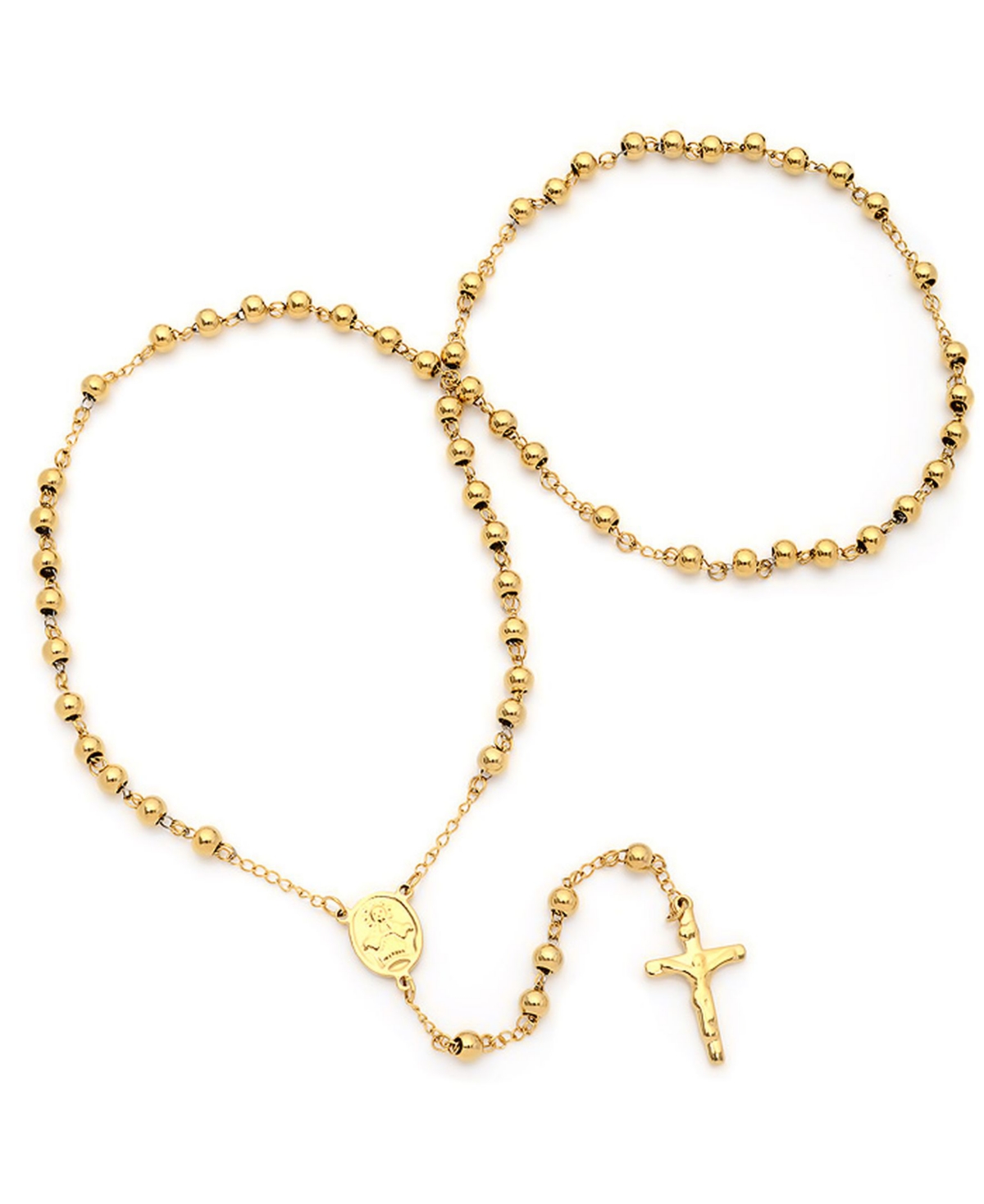 Shop Steeltime Women's 18k Gold Plated Rosary Necklace