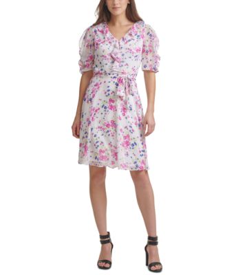 DKNY Floral Fit & Flare Dress - Macy's