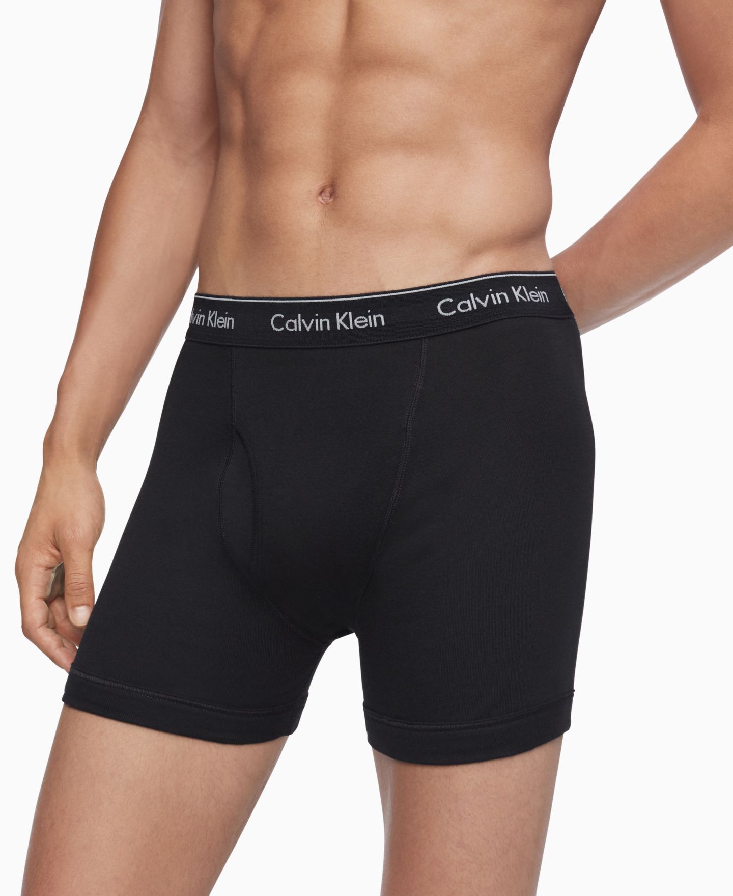 Трусы-боксеры Classics для мужчин, хлопок, 3 шт. — Calvin Klein, цвет: Чёрный — фото 3